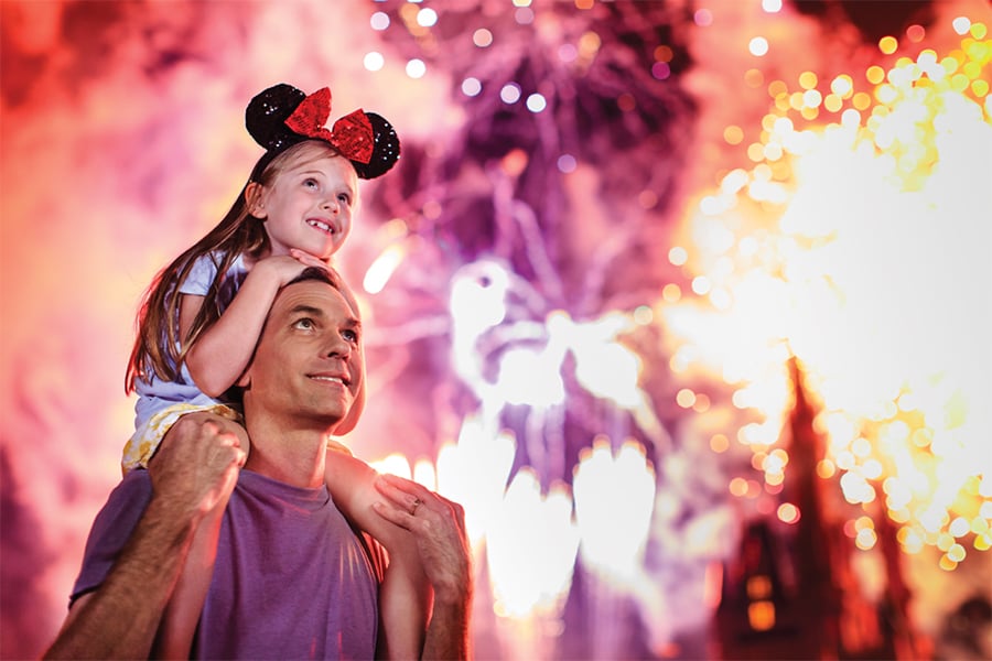 Parent and Child at a Disney Theme Park