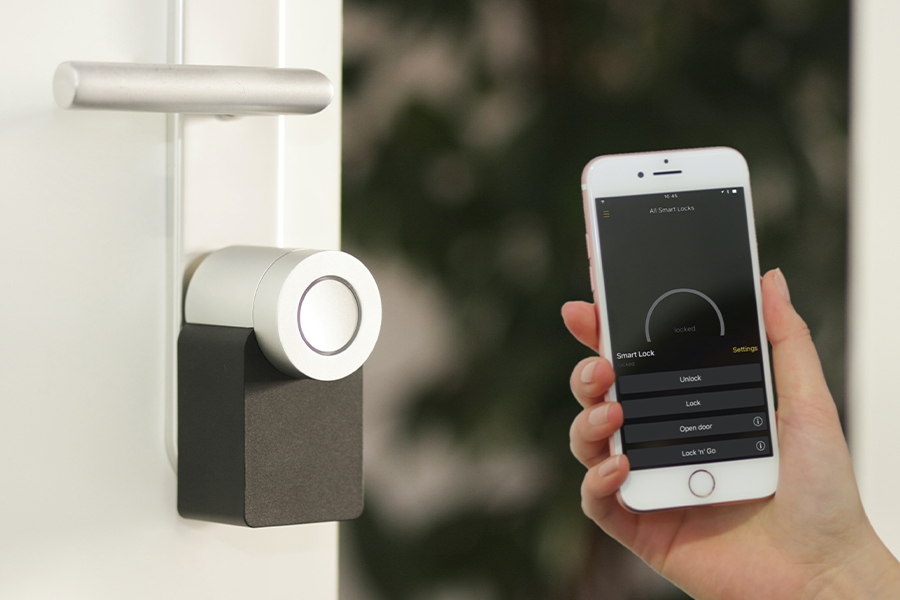 Smart home lock with mobile phone app