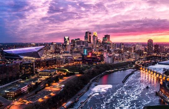 View of the Minneapolis skyline - join AAA today!