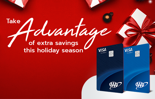 Take advantage of extra savings this holiday season - image of AAA Visa credit card