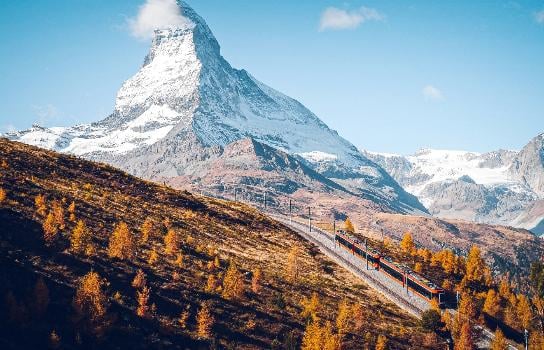 Matterhorn mountains and train