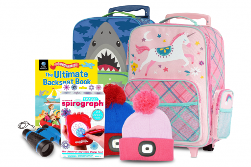 Kids Travel Activities Luggage and LED Hats