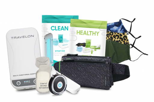 UV sanitizer with air purifier and travel clean kits and face masks
