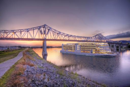 Viking River Cruise Ship in the Mississippi