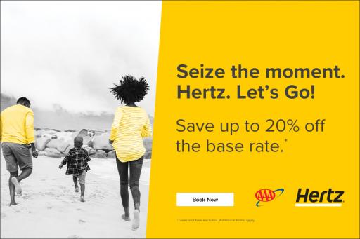 Save up to 20 percent off the base rate with Hertz - book a car rental
