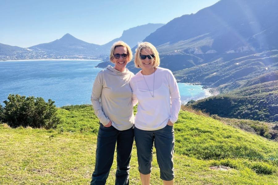Sisters Standing Outside Cape Peninsula Africa