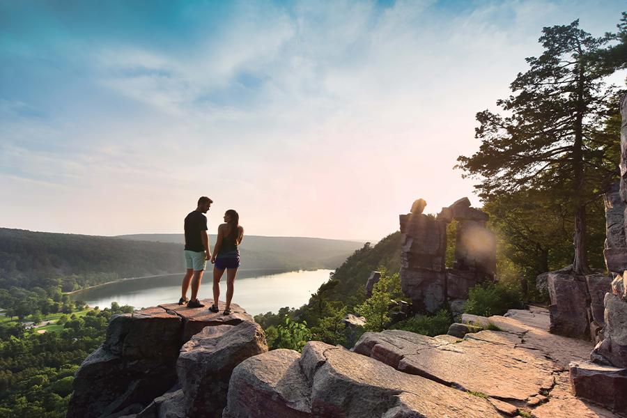 Couple at Devils Lake State Park in Wisconsin