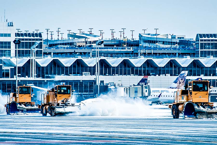 Snow Plows on MSP Airport Runway