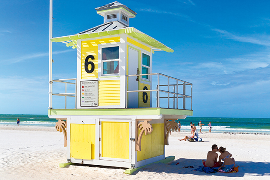 Lifeguard Tower on a Beach in St Petersburg FL